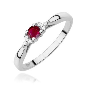 Pierścionek W0428 Rubin 0,15ct białe złoto