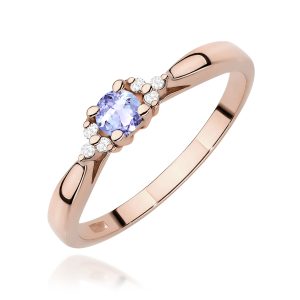 Pierścionek W0428 Tanzanit 0,15ct różowe złoto