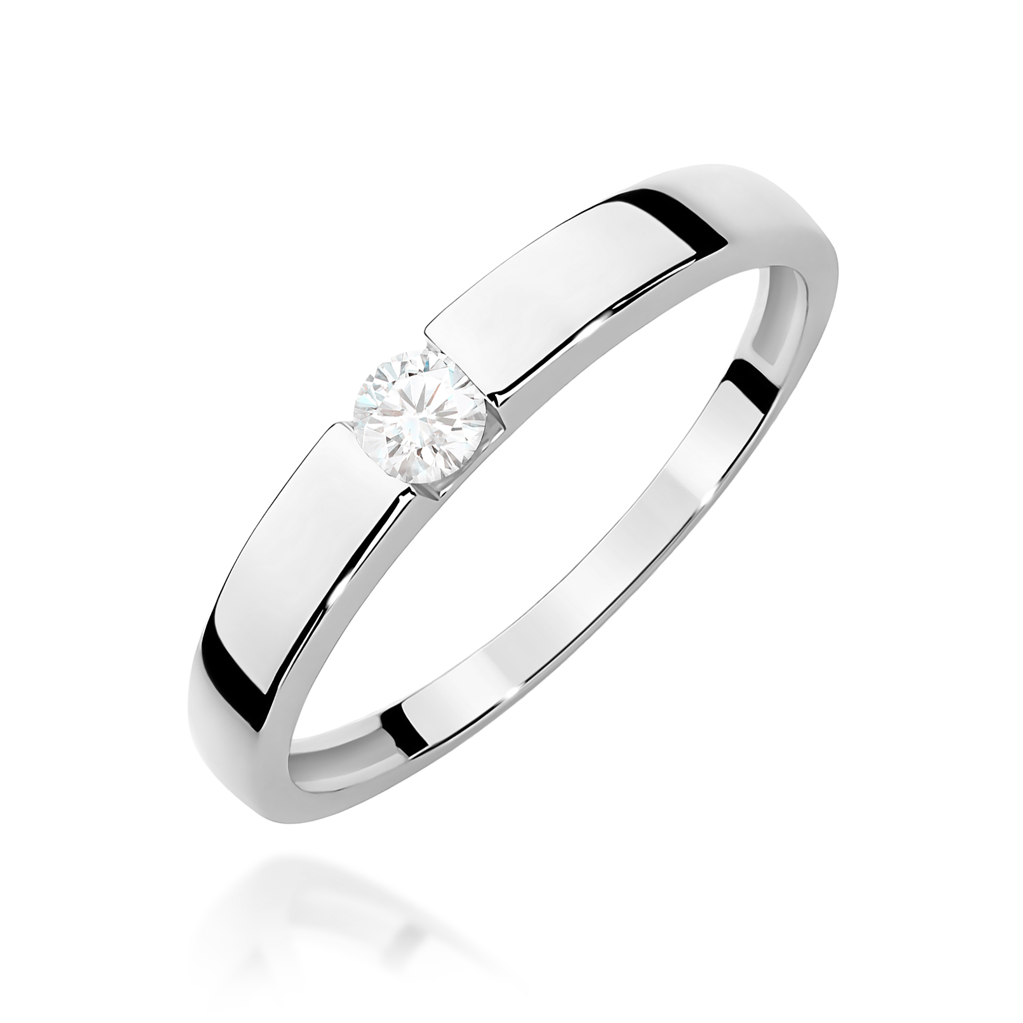 Pierścionek W0432 Diament 0,12ct białe złoto
