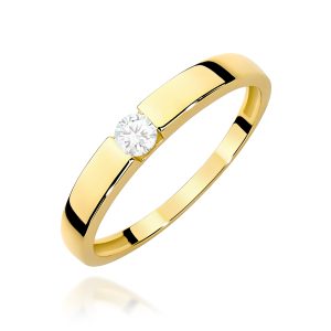 Pierścionek W0432 Diament 0,12ct żółte złoto
