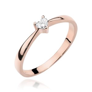 Pierścionek W0433 Diament 0,10ct różowe złoto