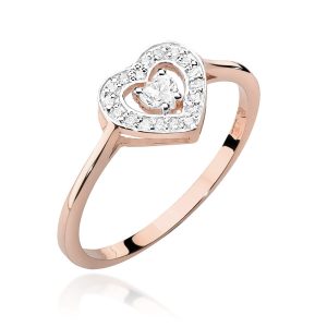 Pierścionek W0442 Diament 0,10ct różowe złoto