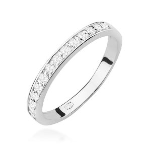 Pierścionek W0446 z diamentami białe złoto