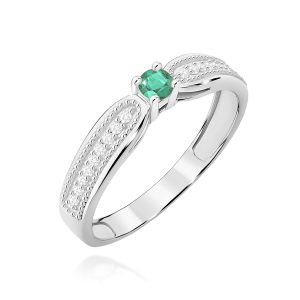 Pierścionek W0449 Szmaragd 0,15ct białe złoto