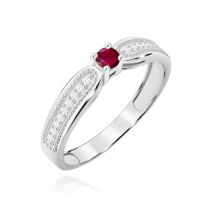 Pierścionek W0449 Rubin 0,15ct białe złoto