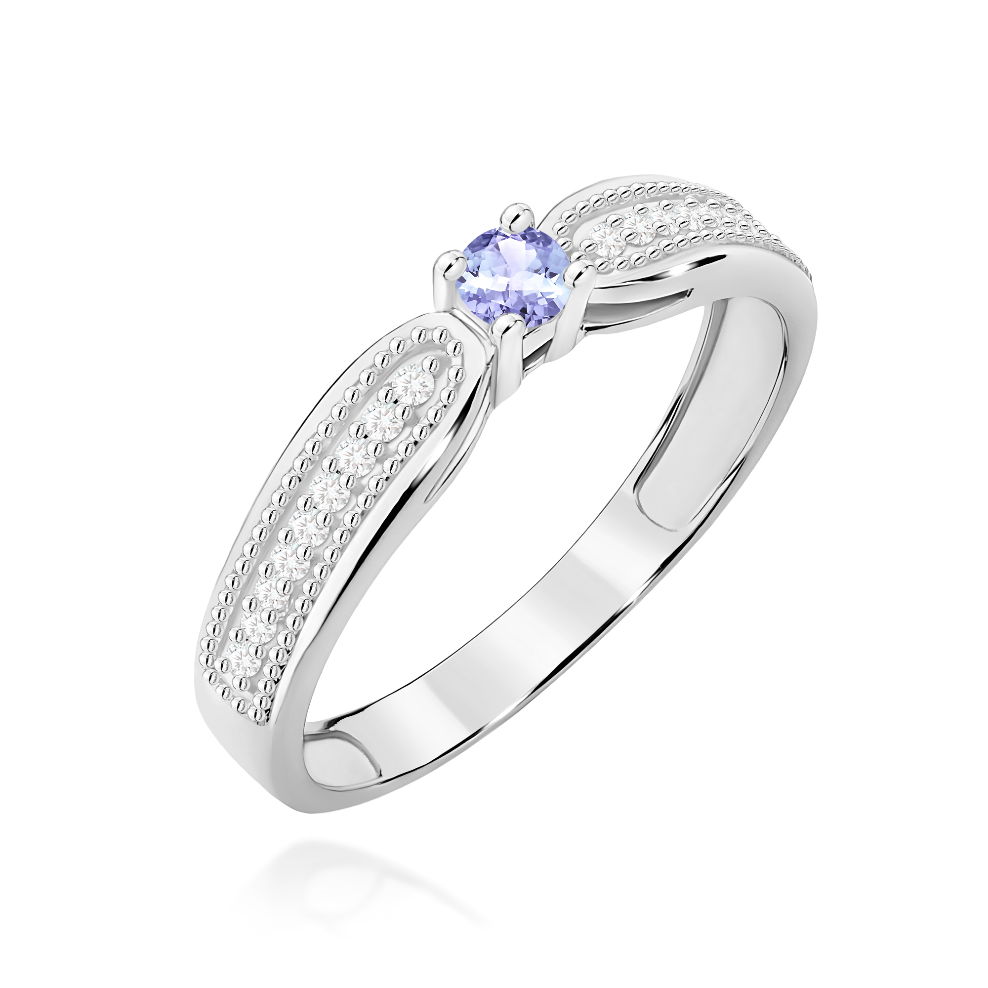 Pierścionek W0449 Tanzanit 0,15ct białe złoto