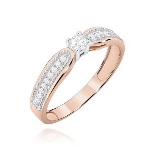 Pierścionek W0449 Diament 0,08ct różowe złoto
