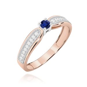 Pierścionek W0449 Szafir 0,15ct różowe złoto