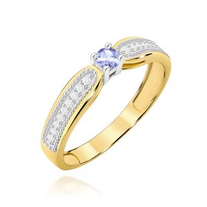 Pierścionek W0449 Tanzanit 0,15ct żółte złoto
