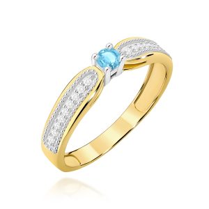 Pierścionek W0449 Topaz Swiss 0,15ct żółte złoto