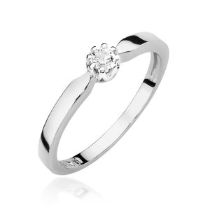 Pierścionek W0450 Diament 0,10ct białe złoto
