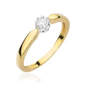 Pierścionek W0450B Diament 0,15ct żółte złoto