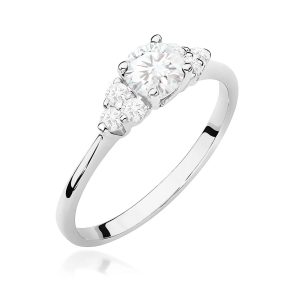 Pierścionek W0451 Diament laboratoryjny 0,50ct białe złoto