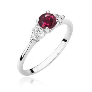 Pierścionek W0451 Rodolit 0,60ct białe złoto
