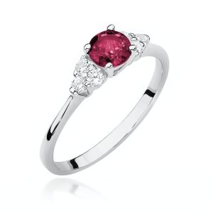 Pierścionek W0451 Rubin 0,60ct białe złoto