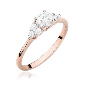 Pierścionek W0451 Diament laboratoryjny 0,50ct różowe złoto