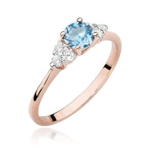 Pierścionek W0451 z Topaz Swissem 0,50ct różowe złoto
