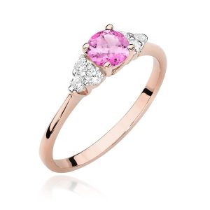 Pierścionek W0451 Topaz Różowy 0,60ct różowe złoto