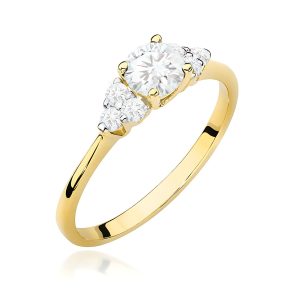 Pierścionek W0451 Diament laboratoryjny 0,50ct żółte złoto