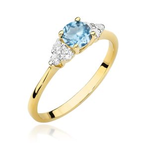 Pierścionek W0451 Topaz Swiss 0,50ct żółte złoto