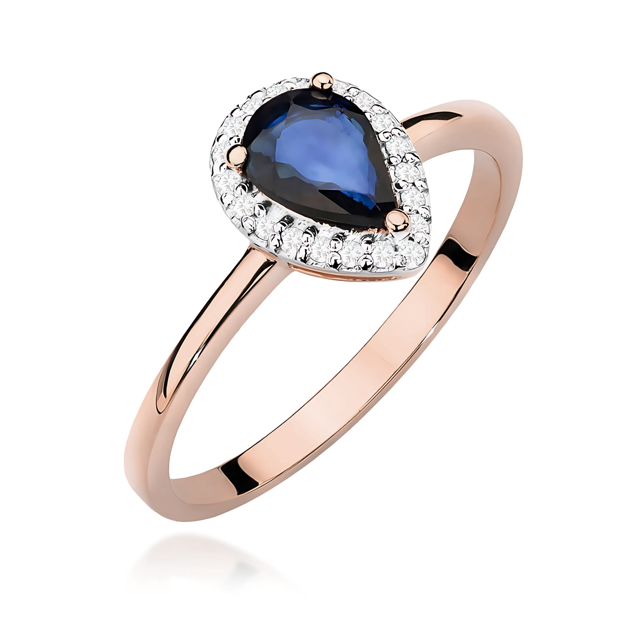 Pierścionek W0455 Szafir 0,60ct różowe złoto