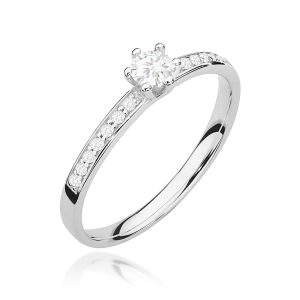 Pierścionek W0459 Diament 0,10ct białe złoto