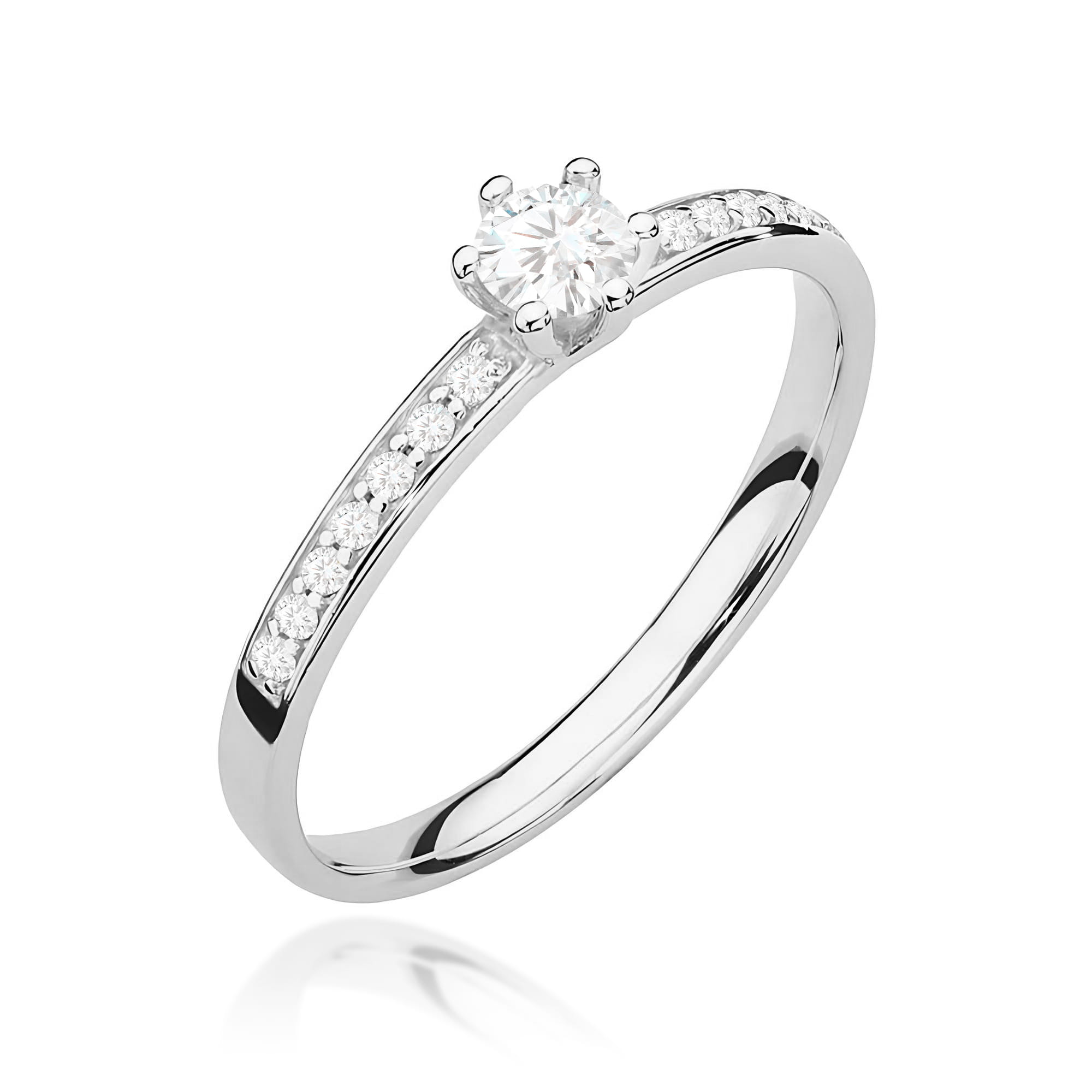 Pierścionek W0459 Diament 0,10ct białe złoto