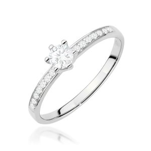 Pierścionek W0459 Diament Laboratoryjny 0,25ct białe złoto