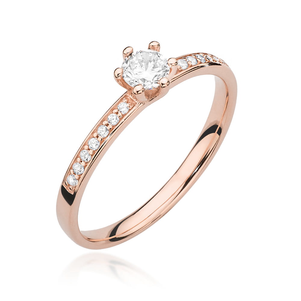 Pierścionek W0459B Diament 0,25ct różowe złoto
