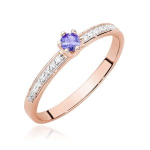 Pierścionek W0459 Tanzanit 0,15ct różowe złoto