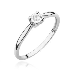 Pierścionek W0461 Diament 0,08ct białe złoto