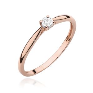 Pierścionek W0461 Diament 0,01ct różowe złoto