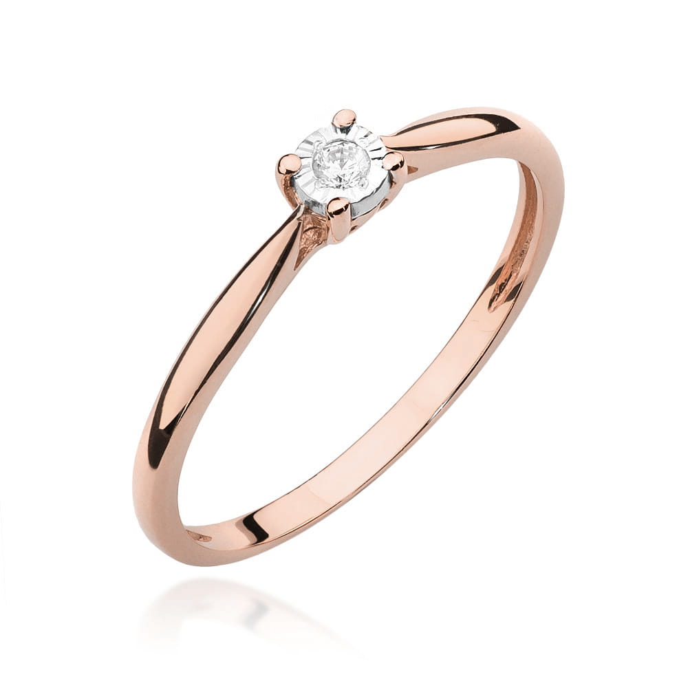 Pierścionek W0461 Diament 0,03ct różowe złoto