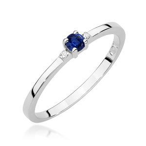 Pierścionek W0464 Szafir 0,15ct białe złoto