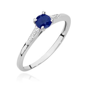 Pierścionek W0466 Szafir 0,30ct białe złoto