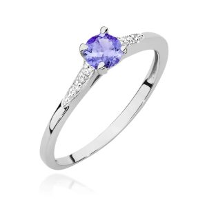 Pierścionek W0466 Tanzanit 0,35ct białe złoto
