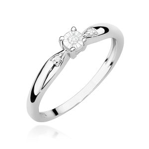 Pierścionek W0469 Diament 0,02ct białe złoto