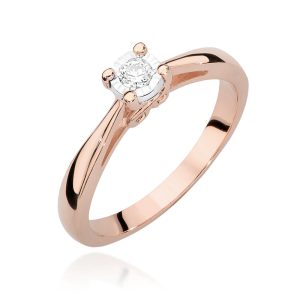 Pierścionek W0475 Diament 0,08ct różowe złoto