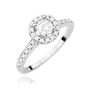 Pierścionek W0477 Diament Laboratoryjny 0,30ct białe złoto