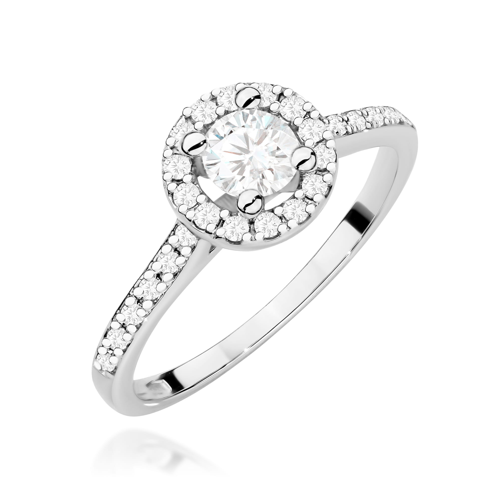 Pierścionek W0477 Diament Laboratoryjny 0,30ct białe złoto