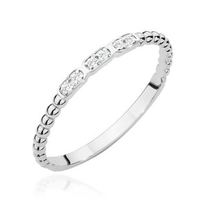 Pierścionek W0479 z diamentami białe złoto