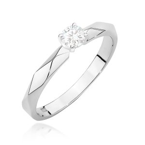 Pierścionek W0484 Diament 0,10ct białe złoto