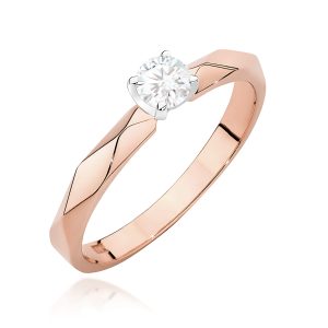 Pierścionek W0484 Diament 0,15ct różowe złoto