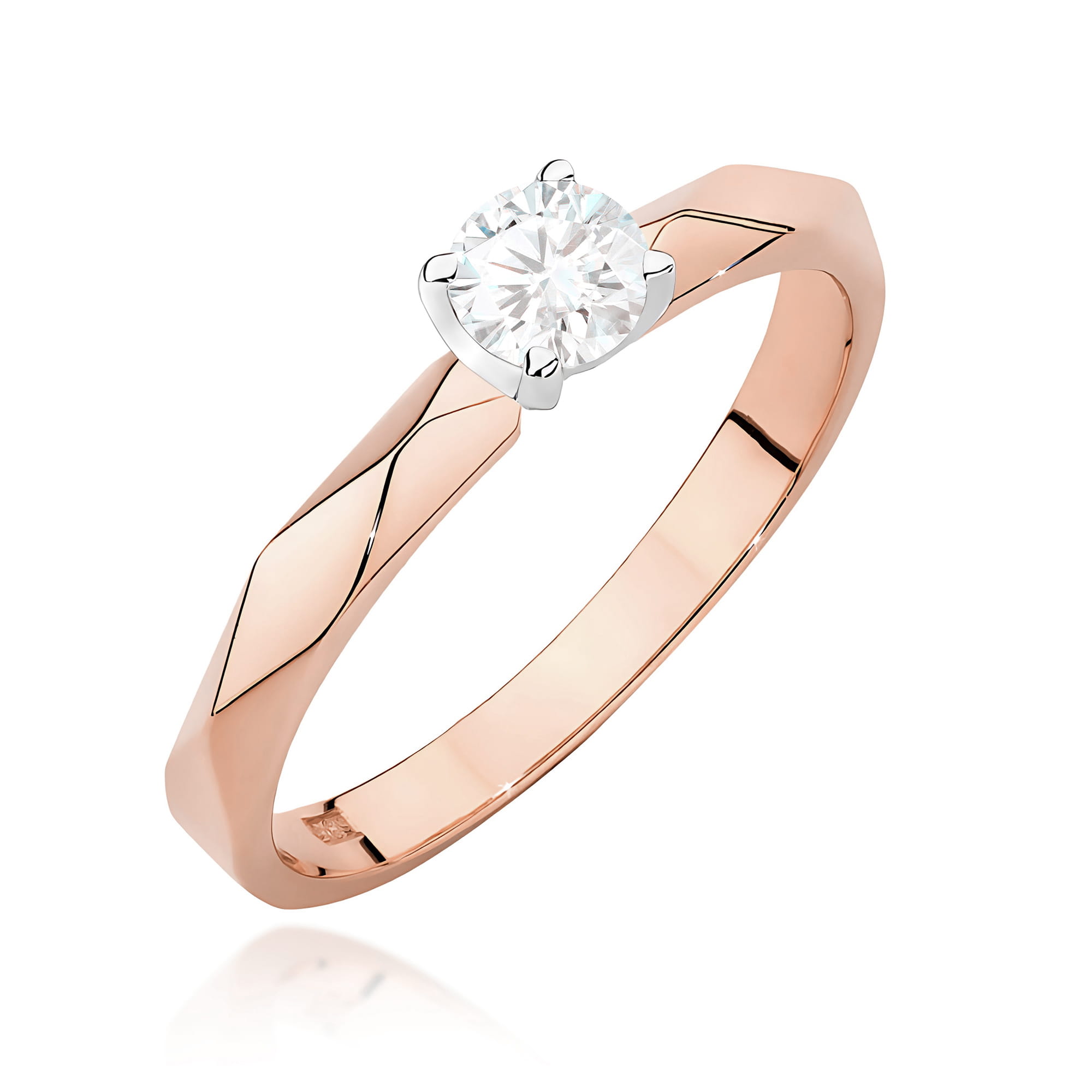 Pierścionek W0484 Diament 0,25ct różowe złoto