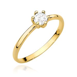 Pierścionek W0496 Diament 0,30ct żółte złoto