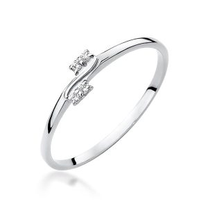 Pierścionek W0505 z diamentami białe złoto