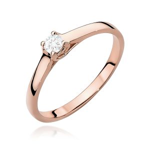 Pierścionek W0506 Diament 0,12ct różowe złoto
