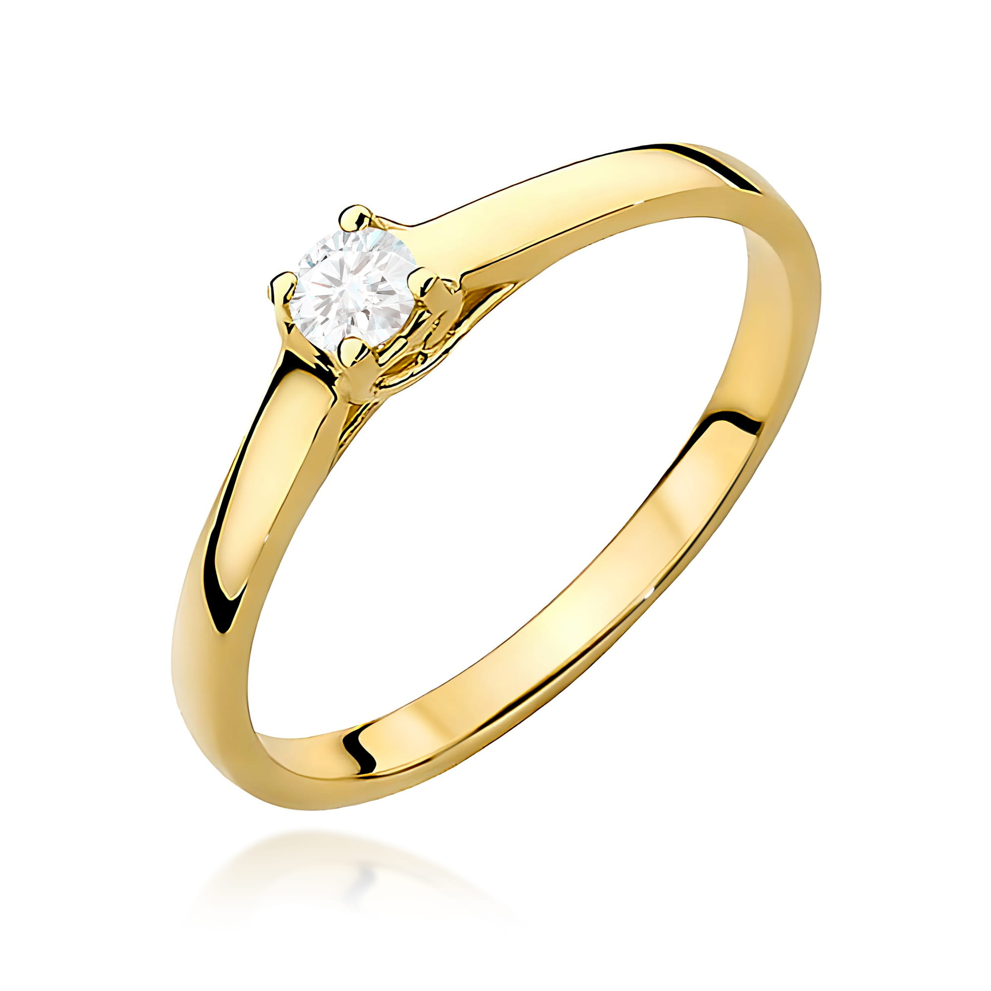 Pierścionek W0506 Diament 0,12ct żółte złoto