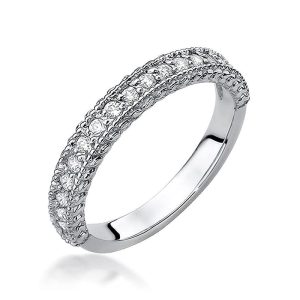 Pierścionek W0507 z diamentami białe złoto