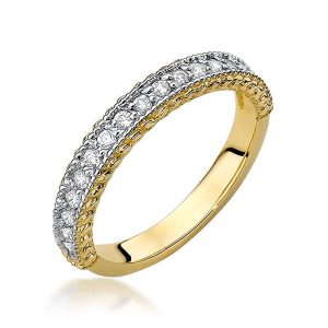 Pierścionek W0507 z diamentami żółte złoto